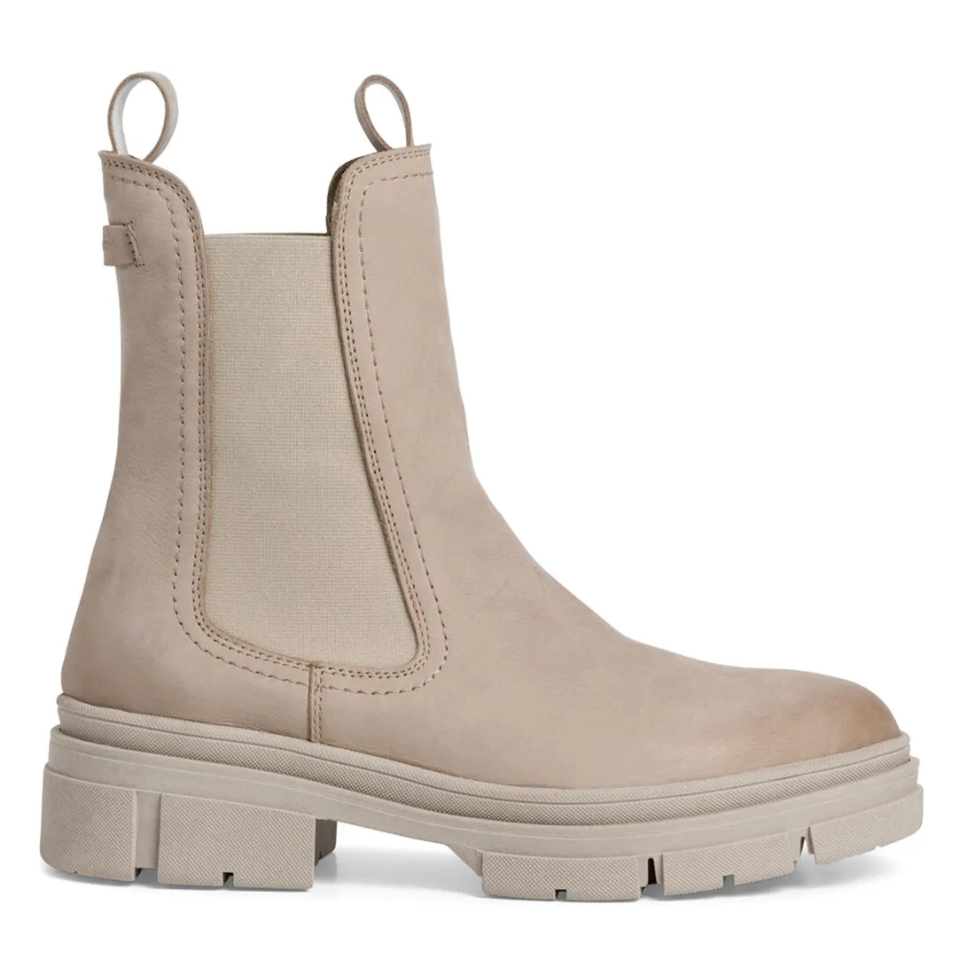 Stivaletto Chelsea Tamaris Essential in nabuck beige taupe