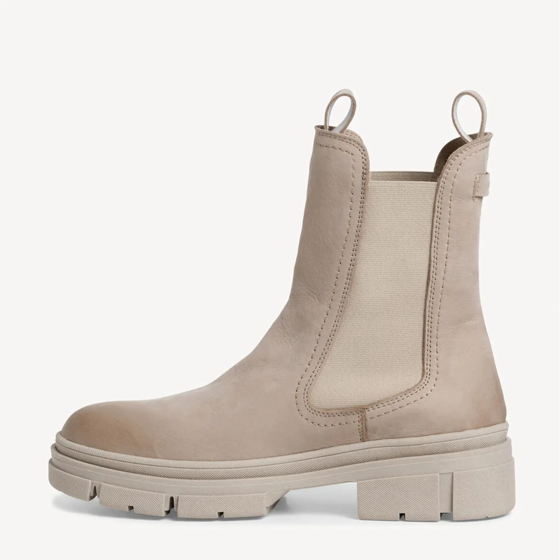 Stivaletto Chelsea Tamaris Essential in nabuck beige taupe