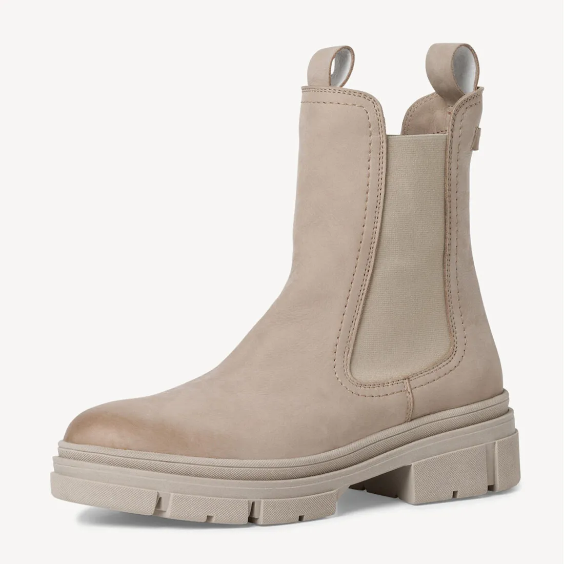 Stivaletto Chelsea Tamaris Essential in nabuck beige taupe