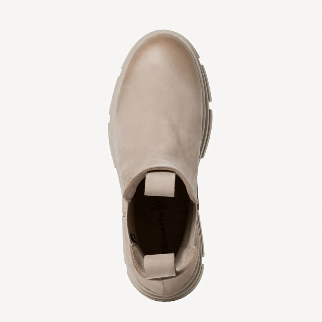 Stivaletto Chelsea Tamaris Essential in nabuck beige taupe