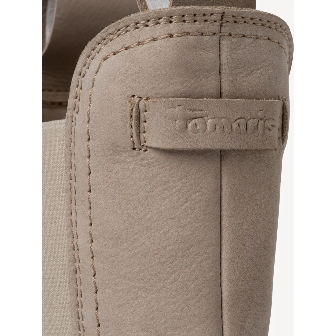 Stivaletto Chelsea Tamaris Essential in nabuck beige taupe
