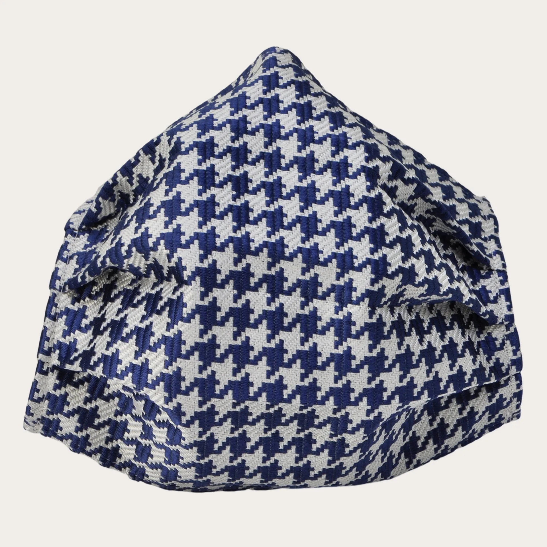 StyleMask Mascherina facciale filtrante in seta, pied de poule blu