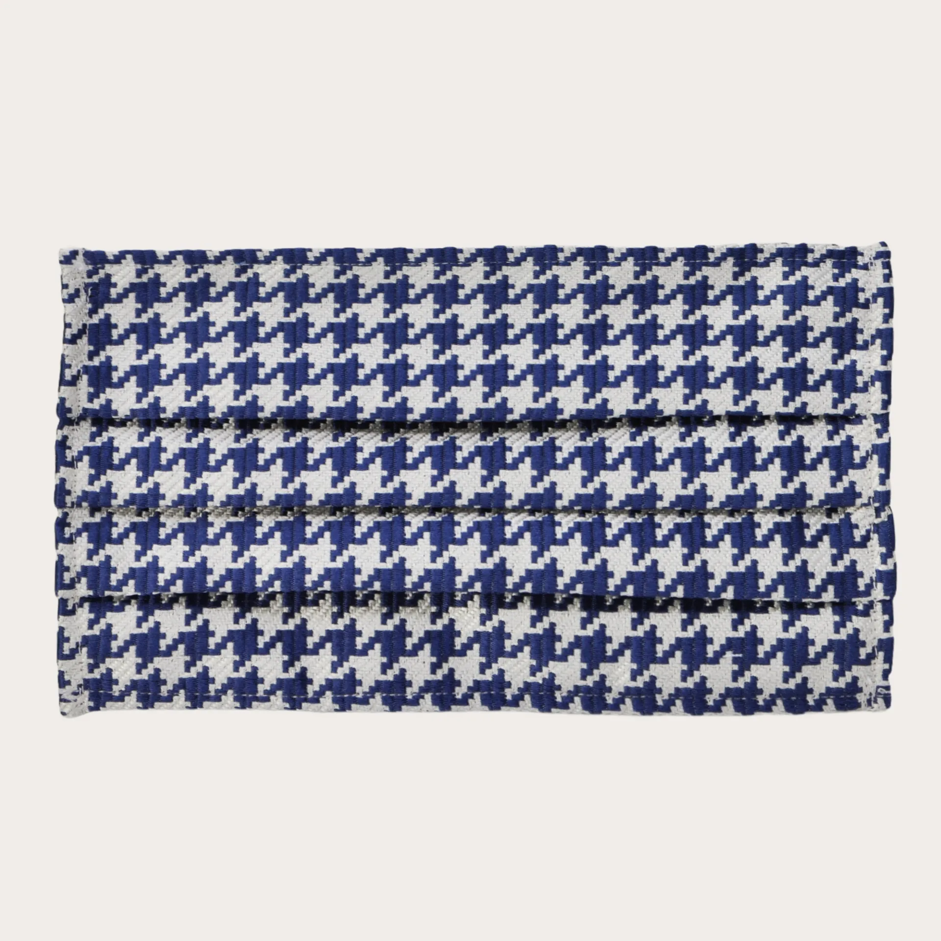 StyleMask Mascherina facciale filtrante in seta, pied de poule blu