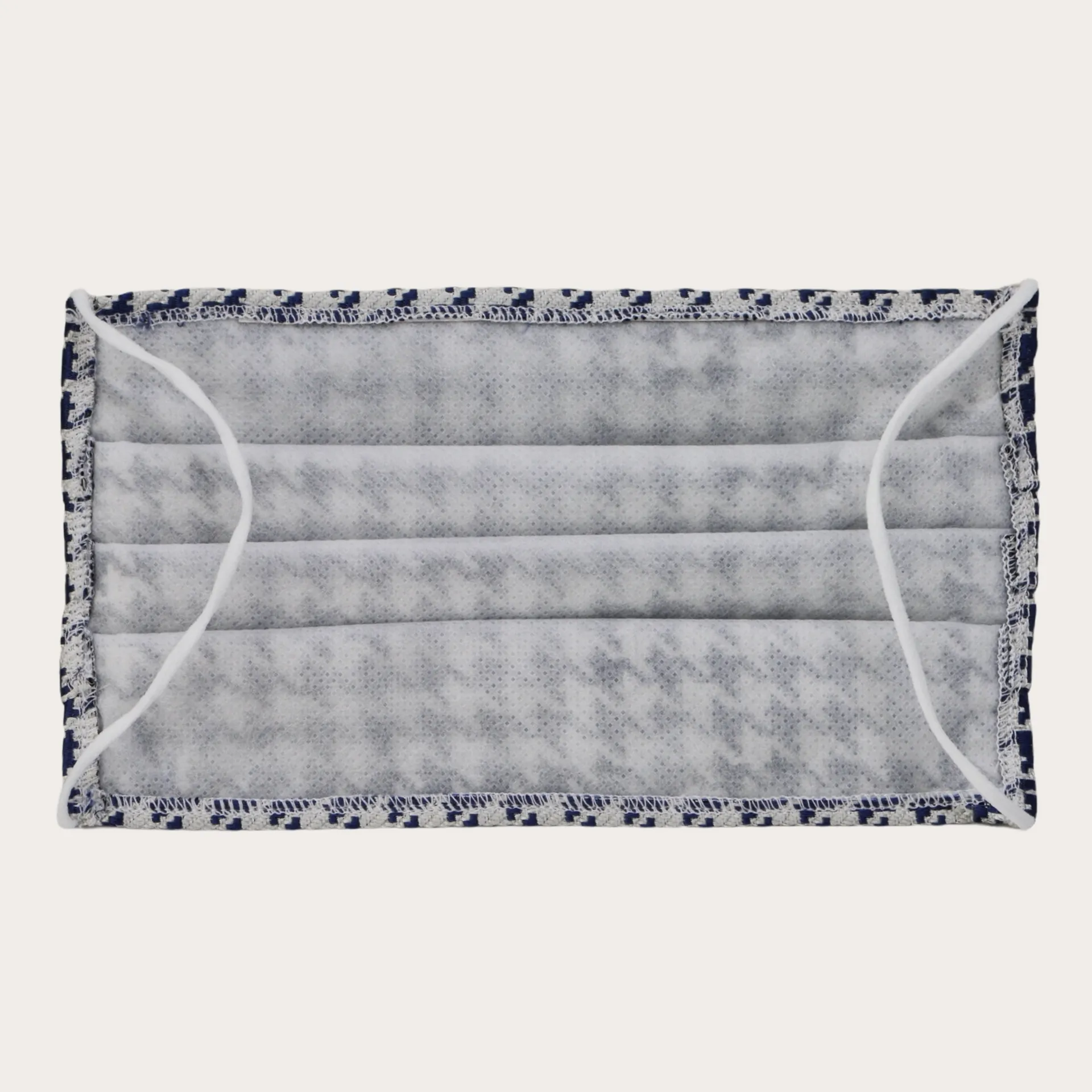 StyleMask Mascherina facciale filtrante in seta, pied de poule blu