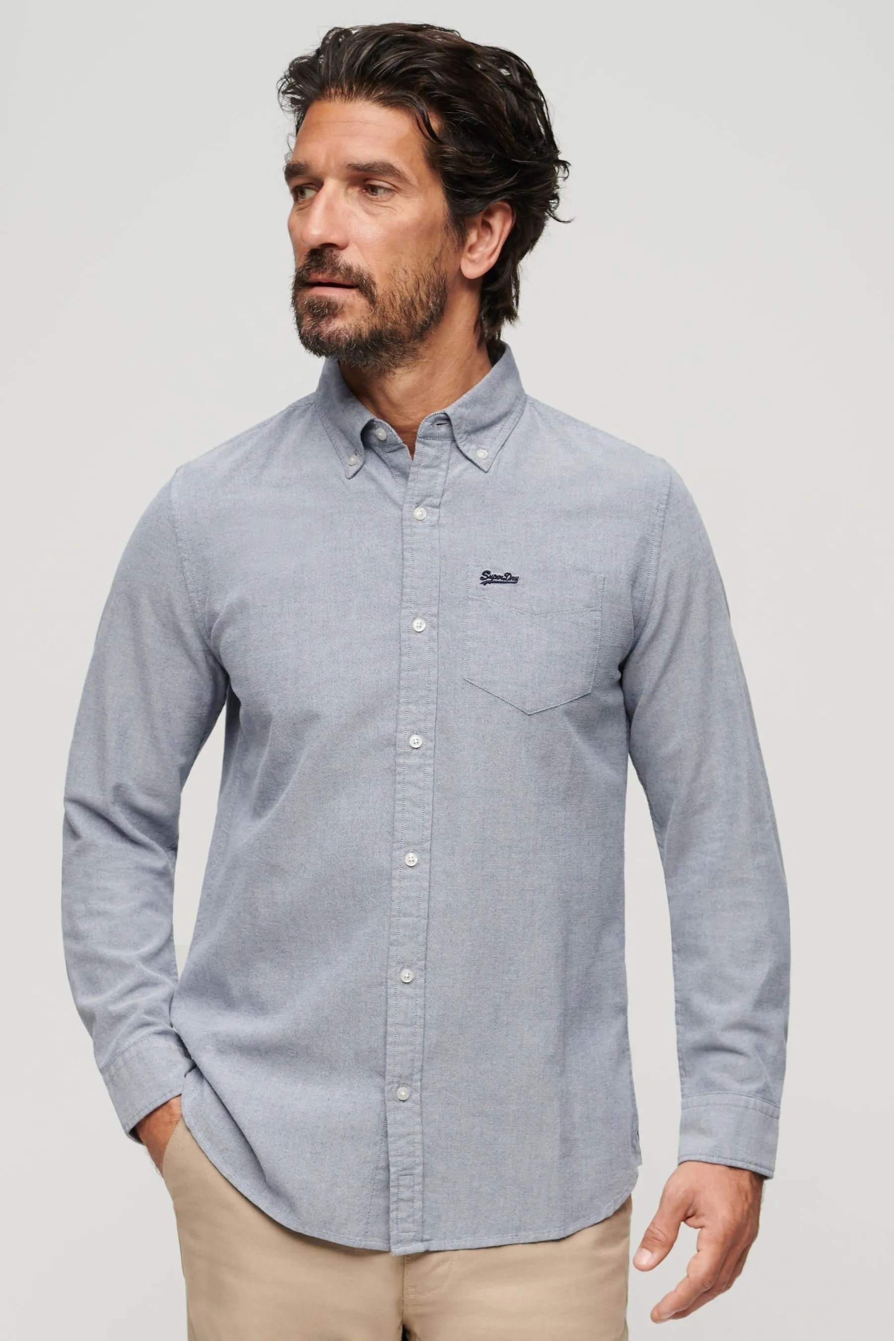 Superdry - Camicia a Oxford lunghe in cotone
