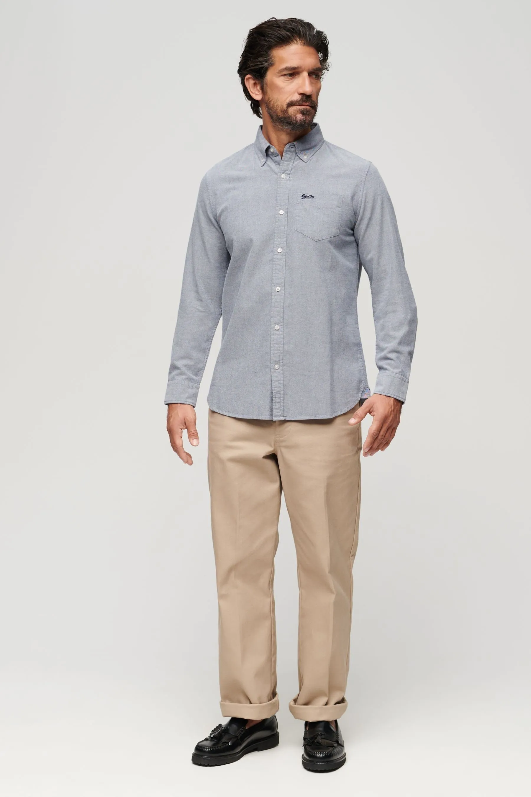 Superdry - Camicia a Oxford lunghe in cotone