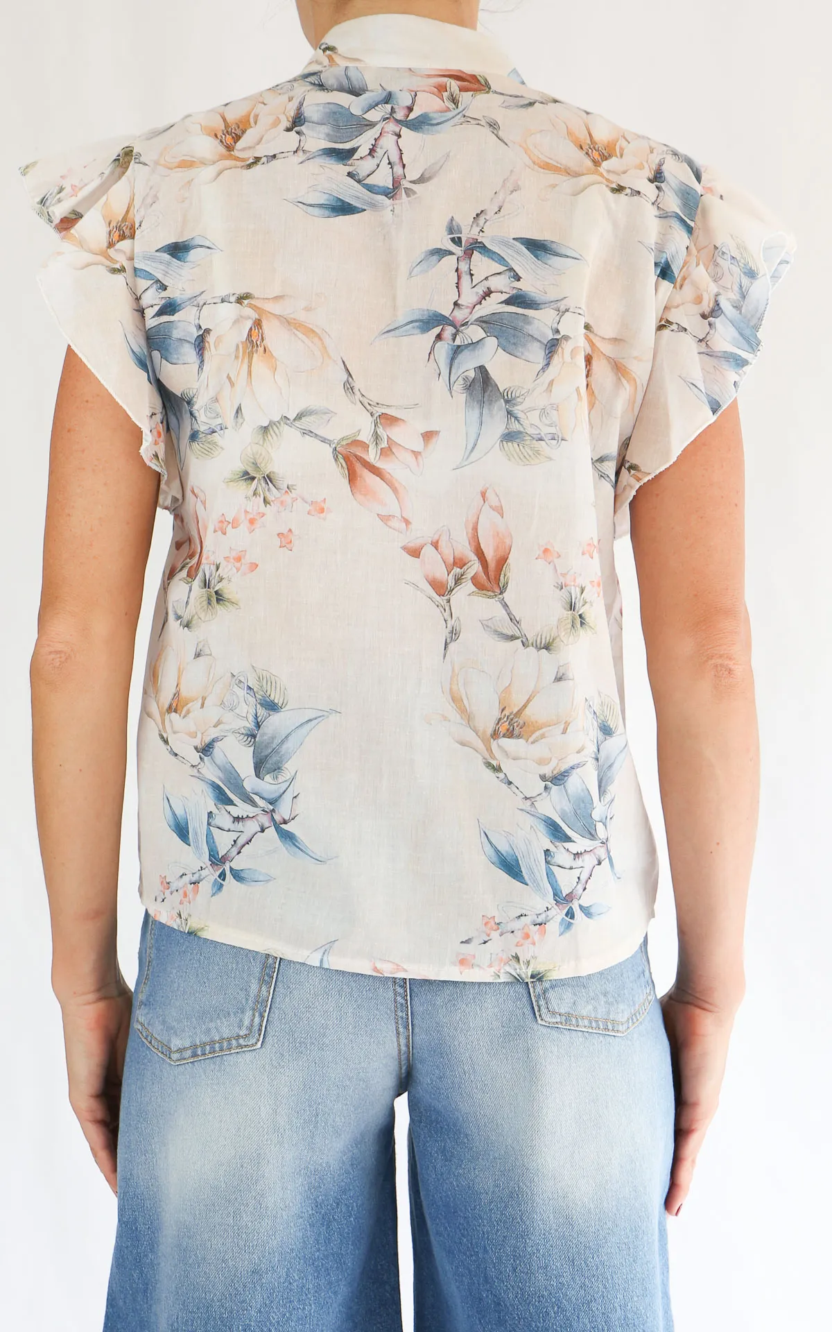 Susymix – Camicia cotone con rouches – Burro