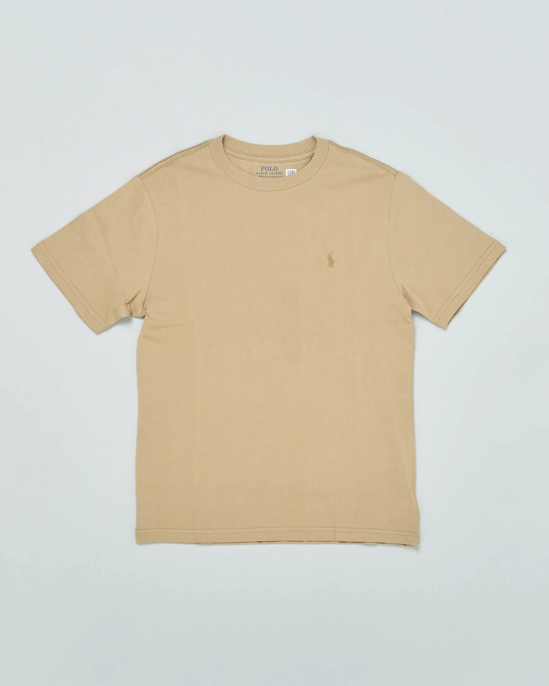 T-shirt beige mezza manica in cotone con logo pony in tono S-XL