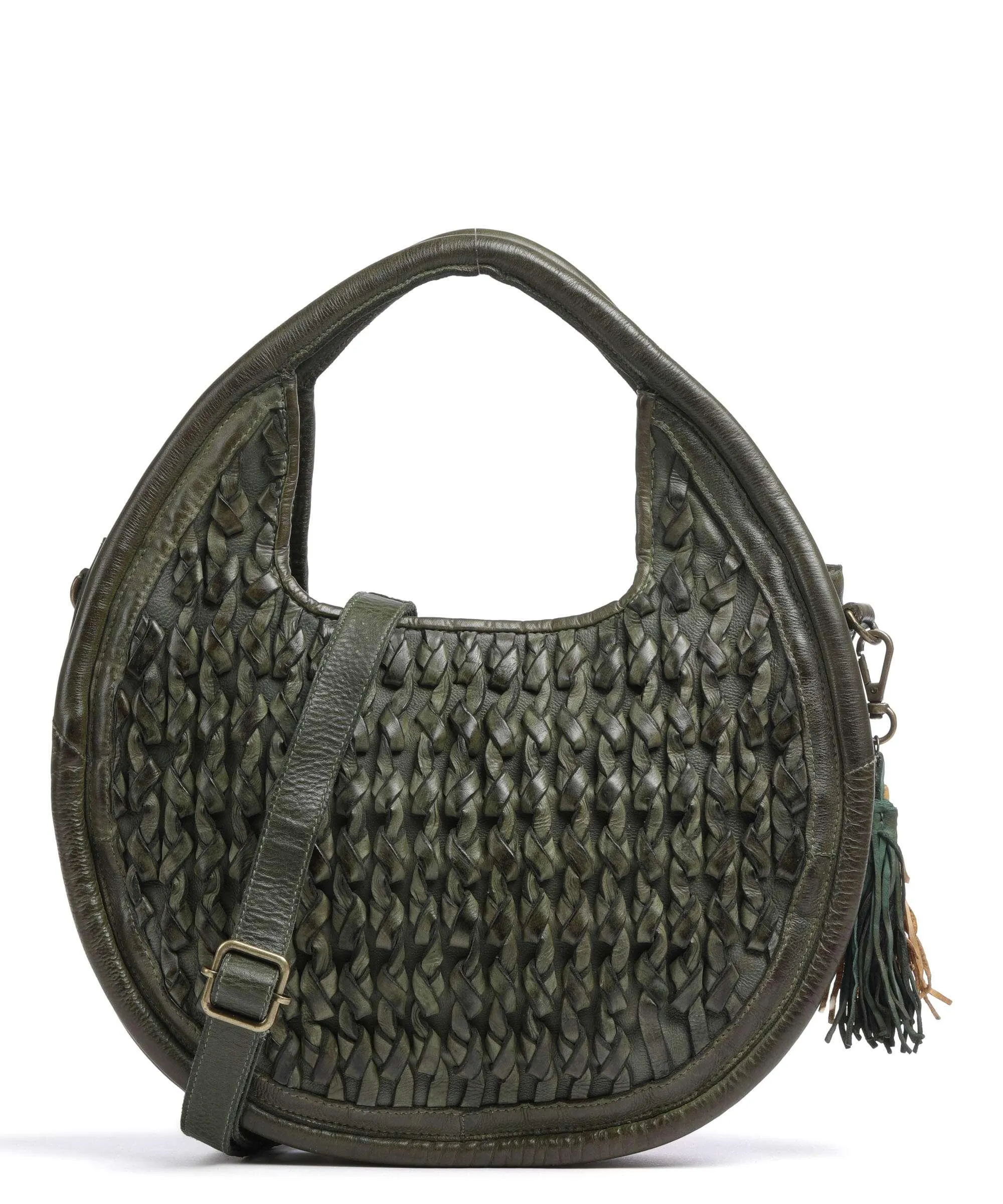  Taschendieb Wien Akademiestrasse 1 Borsa a mano pelle di vacchetta grana verde-oliva  