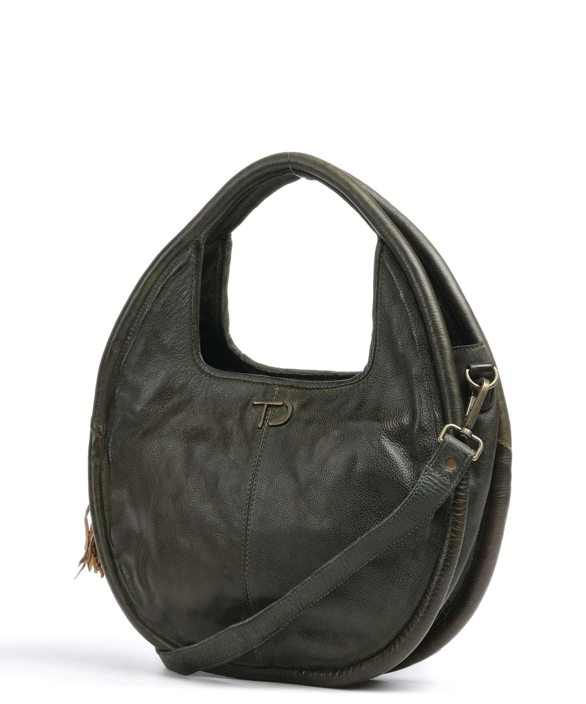  Taschendieb Wien Akademiestrasse 1 Borsa a mano pelle di vacchetta grana verde-oliva  