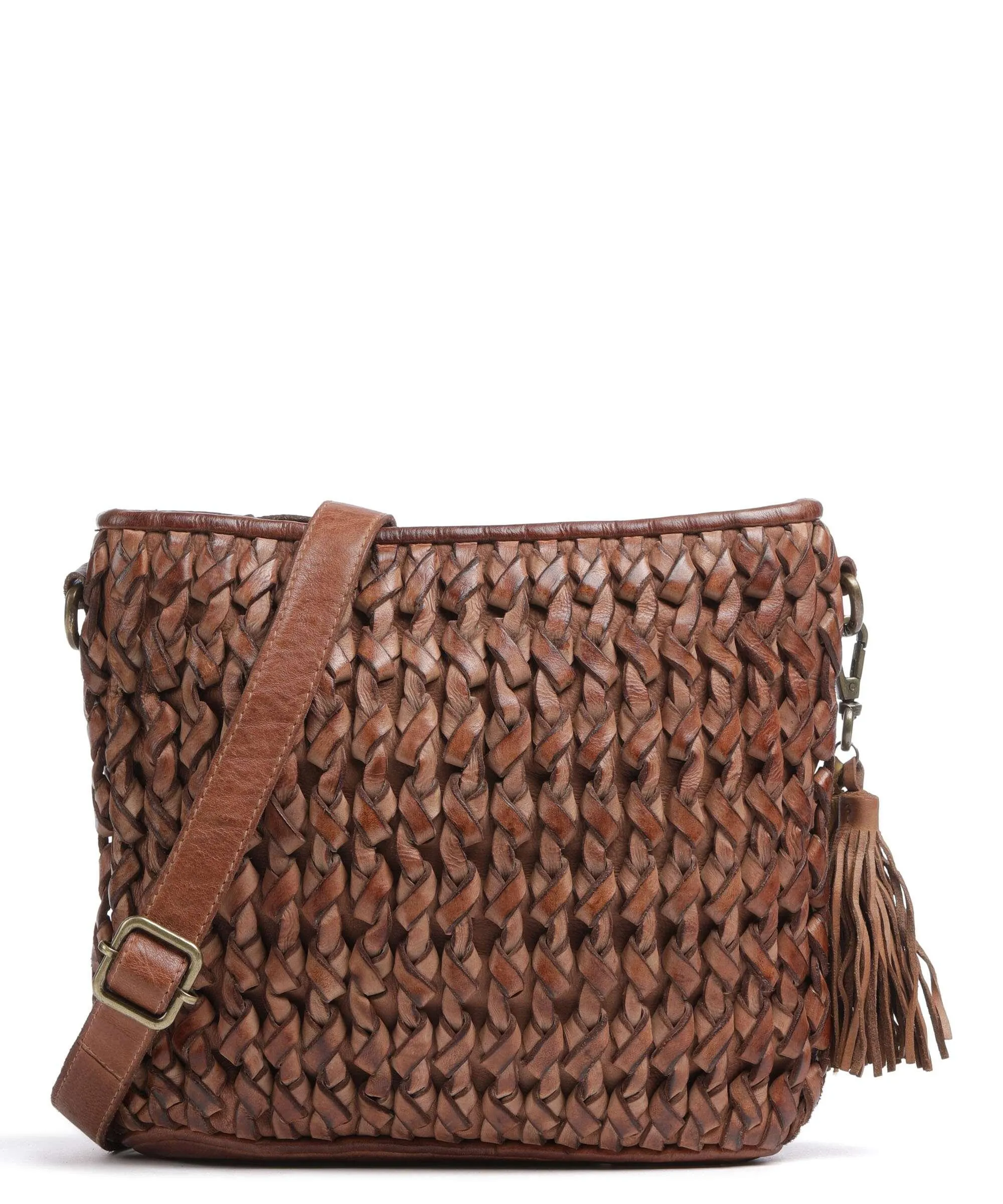  Taschendieb Wien Akademiestrasse 2 Borsa a tracolla pelle di vacchetta grana marrone  