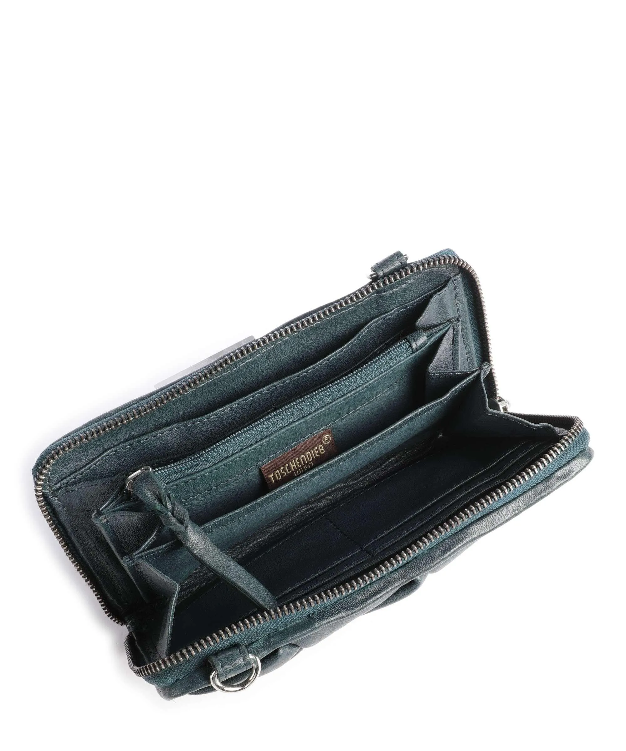  Taschendieb Wien Elisabethstrasse 6 Borsa a tracolla pelle di vacchetta finemente grana petrol  