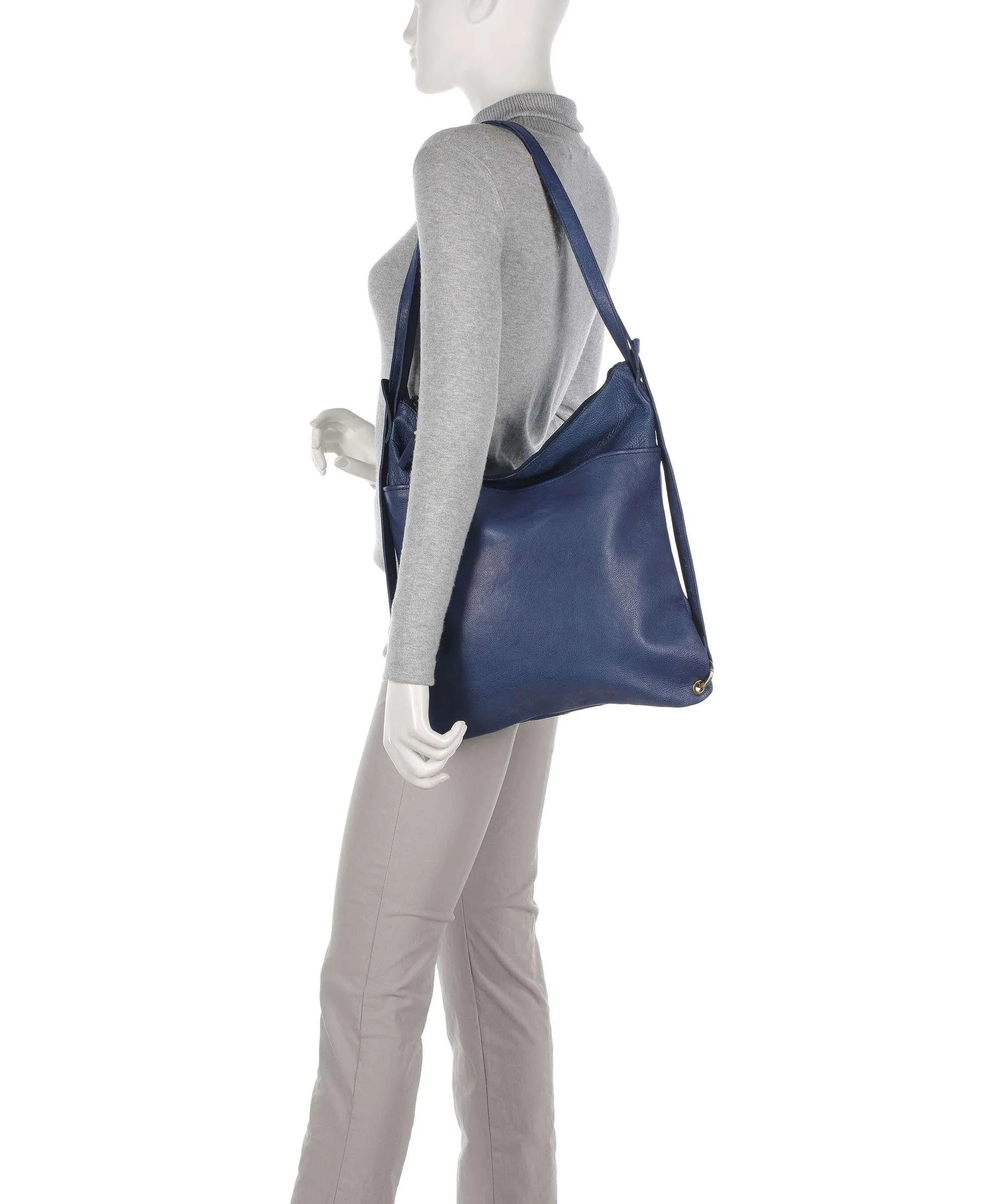  Taschendieb Wien Kohlmarkt 3 Borsa a spalla pelle di vacchetta grana blu scuro  