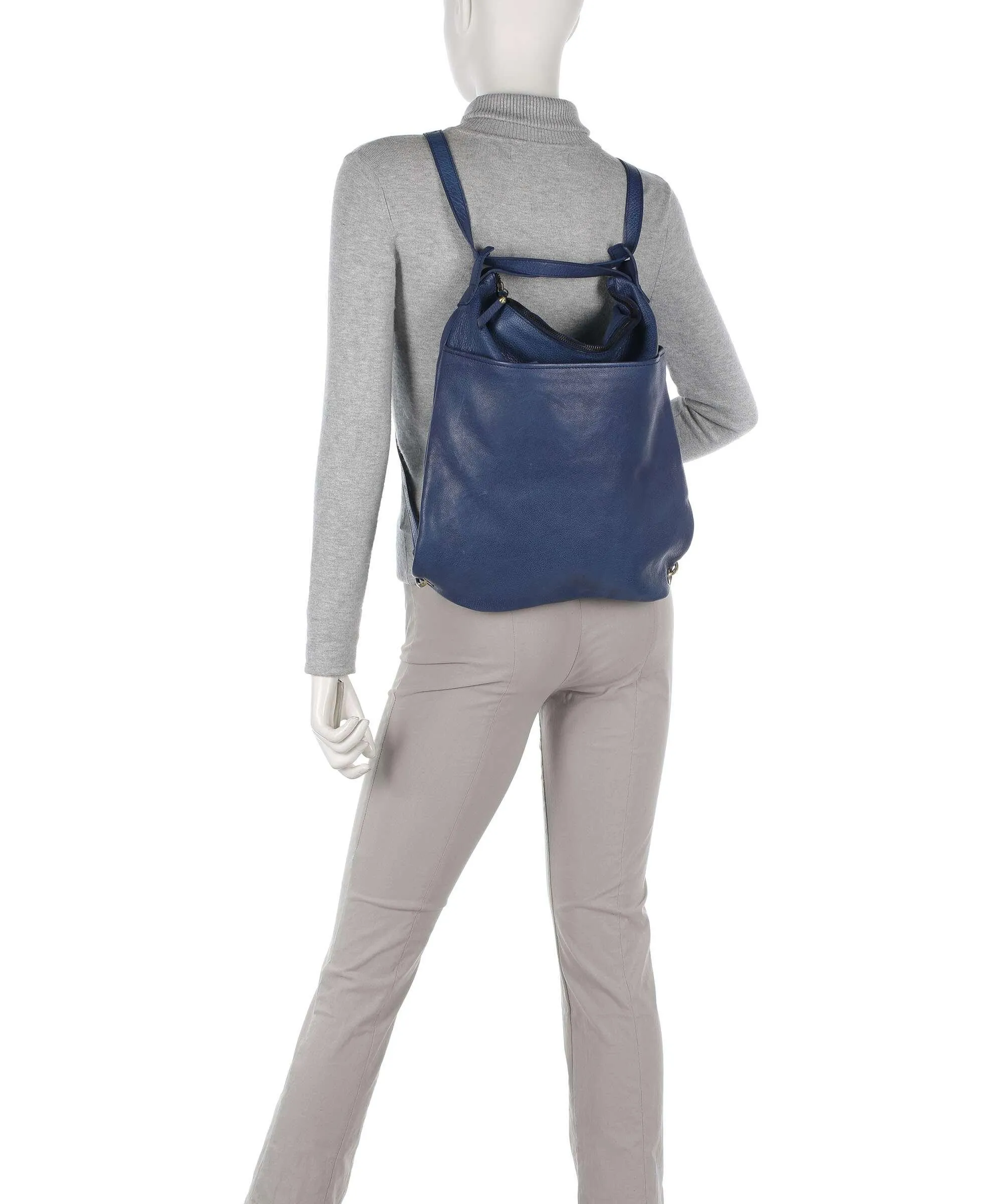  Taschendieb Wien Kohlmarkt 3 Borsa a spalla pelle di vacchetta grana blu scuro  