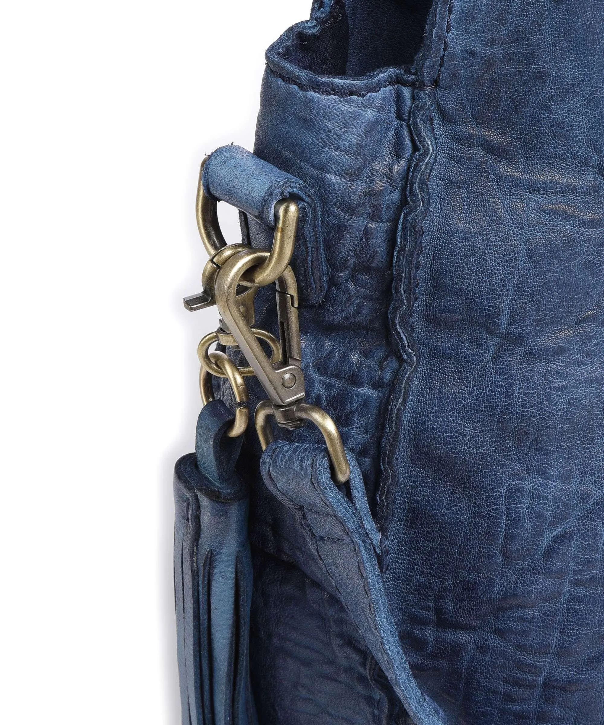 Taschendieb Wien Taborstraße 4 Borsa hobo pelle di vacchetta grana blu scuro  