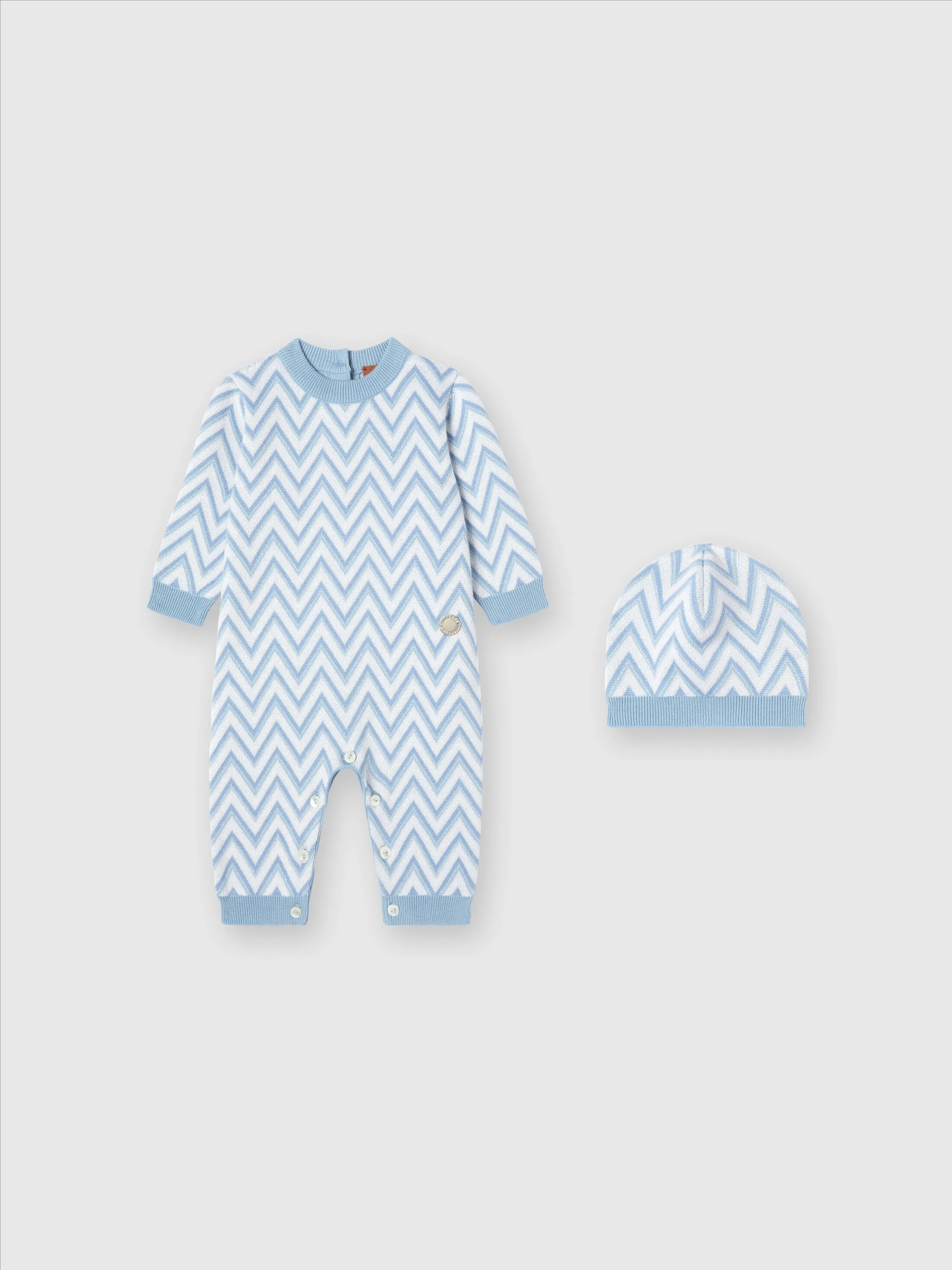 Tutina in cotone e cachemire zig zag