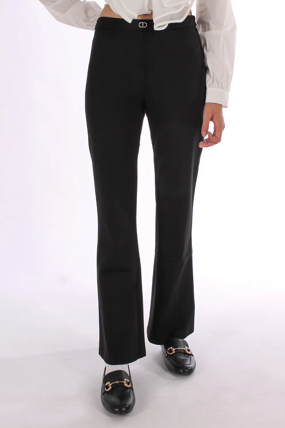 TWINSET | PANTALONE NERO A ZAMPA - Punto Blu