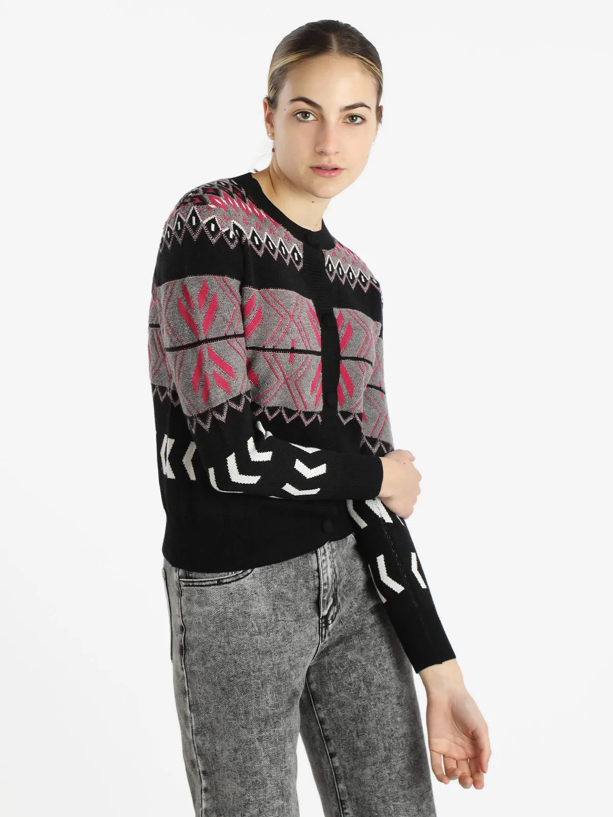 Vicbee Cardigan tricoté femme avec boutons