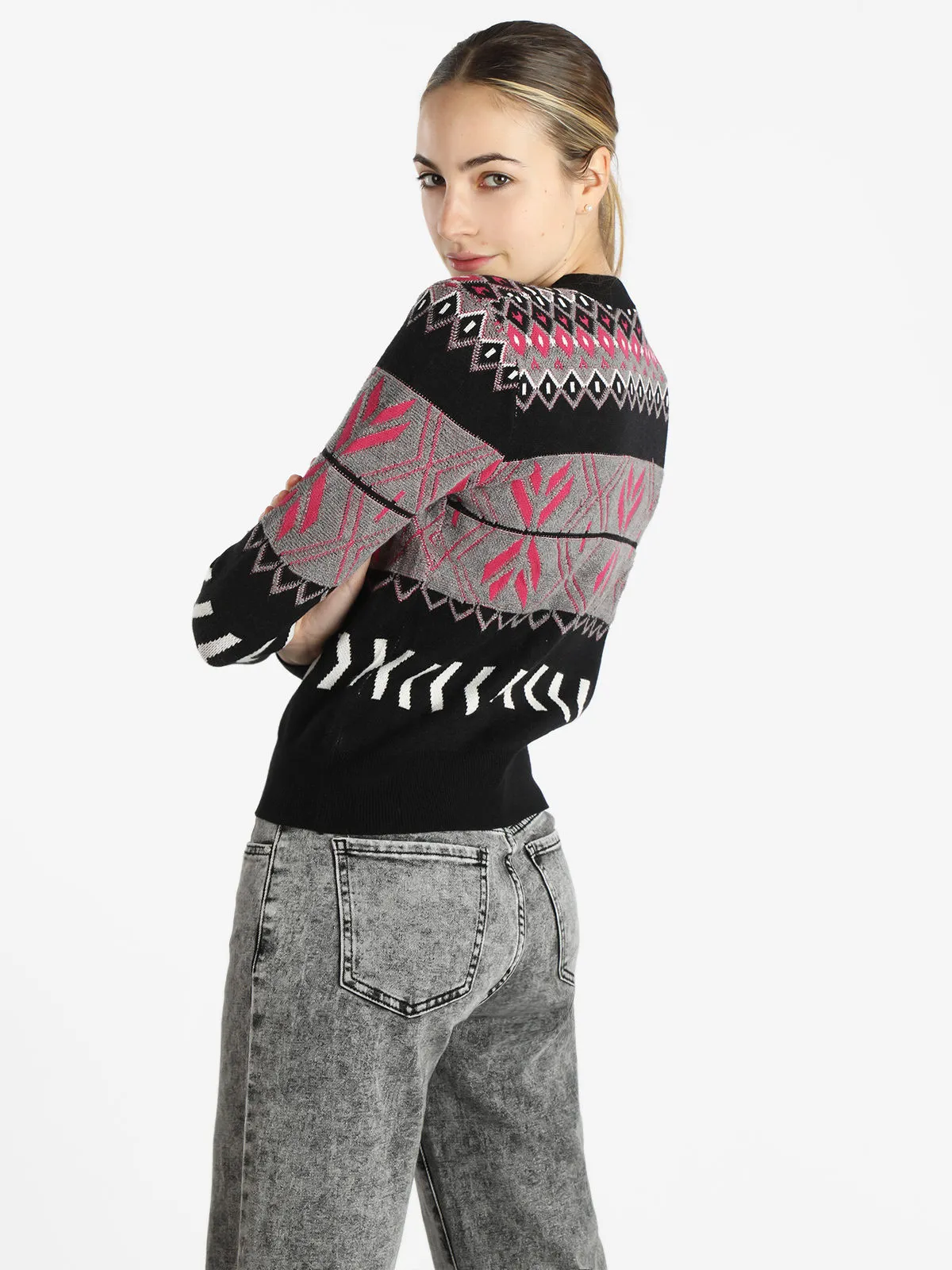 Vicbee Cardigan tricoté femme avec boutons