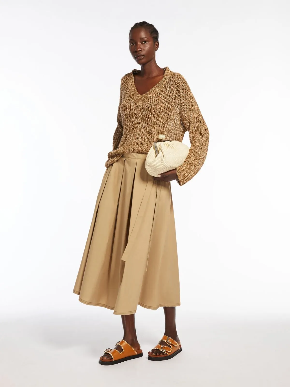 WEEKEND MAXMARA Gonna a pieghe in popeline