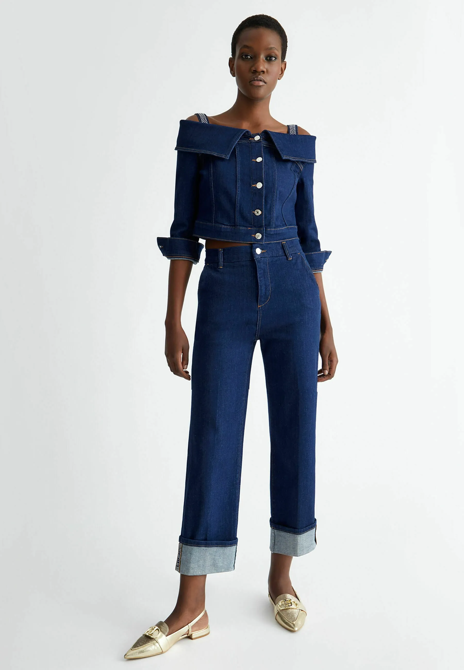 WITH TURN-UPS - Jeans a zampa