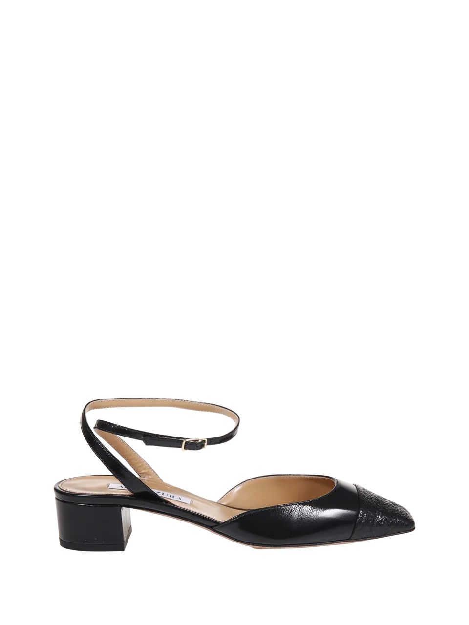 WOMAN AQUAZZURA BLACK LAMB LEATHER FRENCH FLIRT PUMP 35