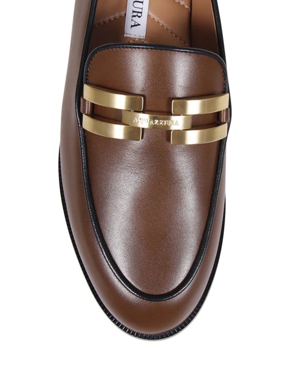 WOMAN AQUAZZURA BROWN CALF LEATHER BRANDI LOAFER