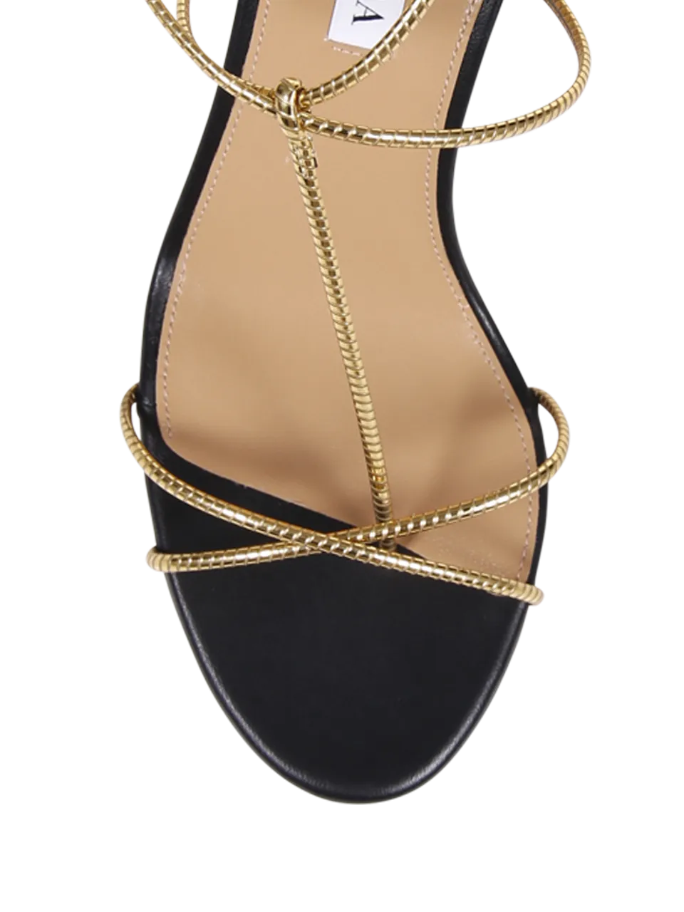 WOMAN AQUAZZURA GOLD SYSTHETIC LEATHER ROMAN ROMANCE SANDAL