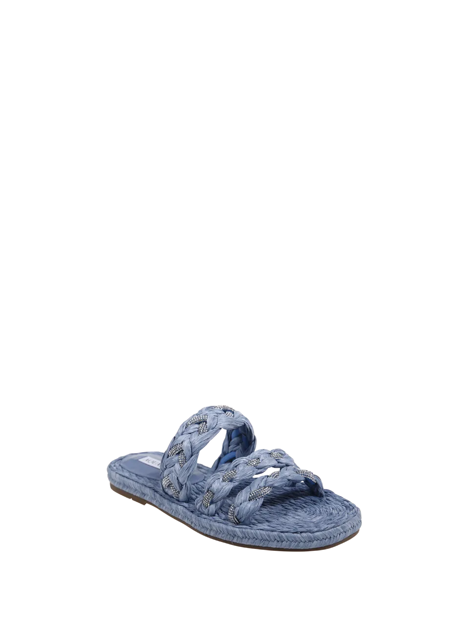 WOMAN AQUAZZURA SKY BLUE TEXILE COSTIERA SLIPPERS