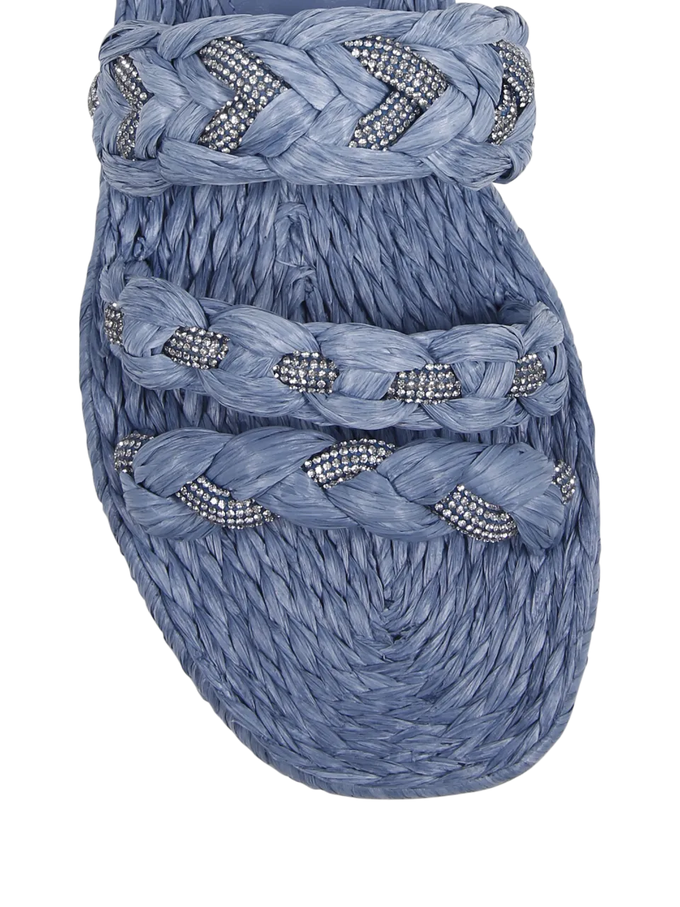 WOMAN AQUAZZURA SKY BLUE TEXILE COSTIERA SLIPPERS
