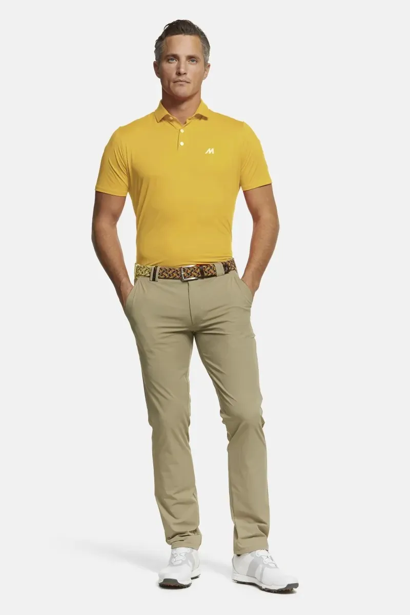 Yellow meyer polo shirt with technical performance fabric