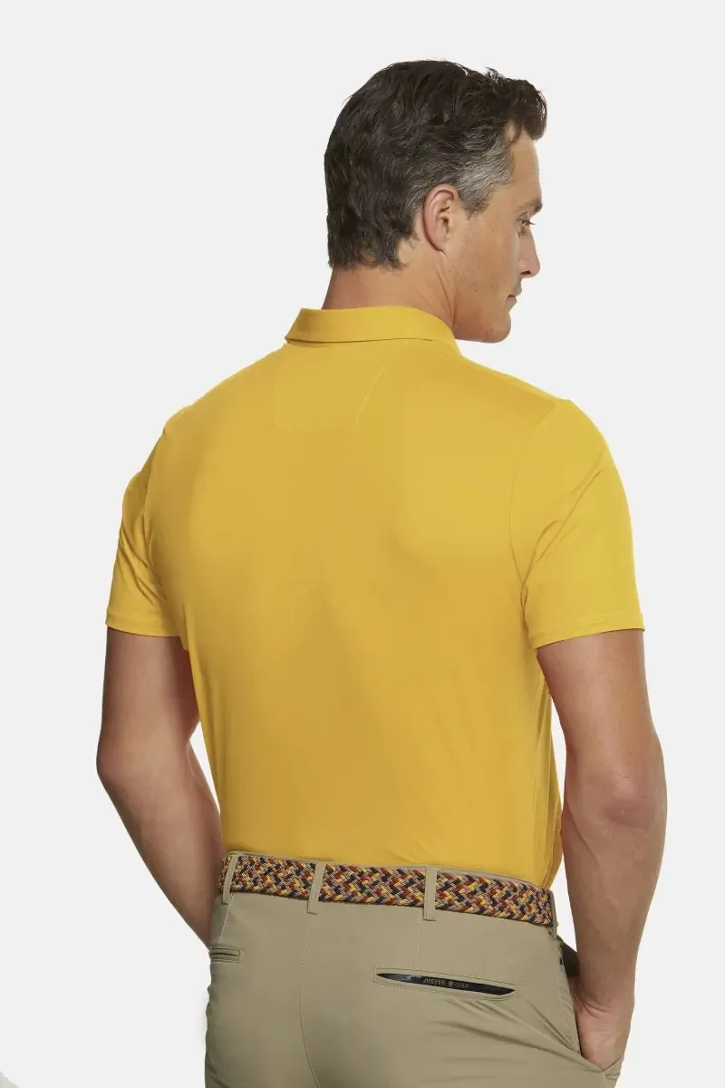 Yellow meyer polo shirt with technical performance fabric