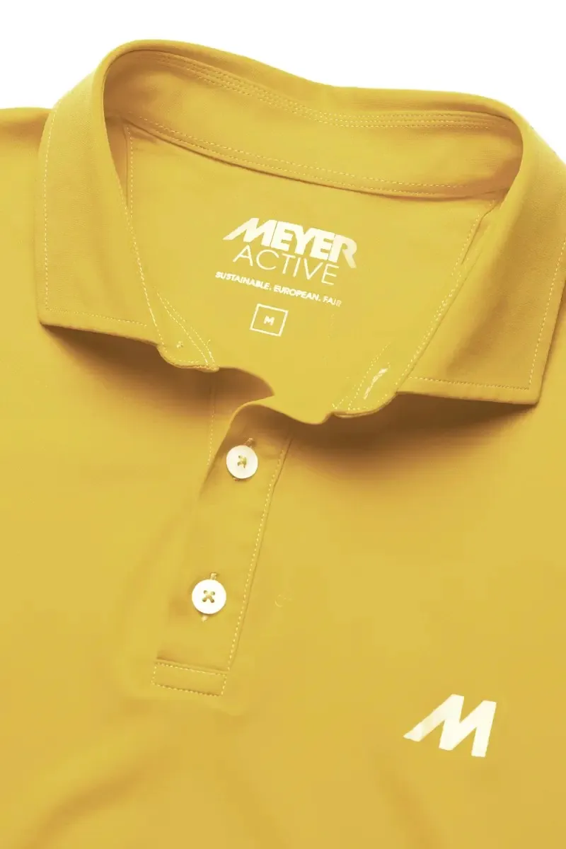Yellow meyer polo shirt with technical performance fabric