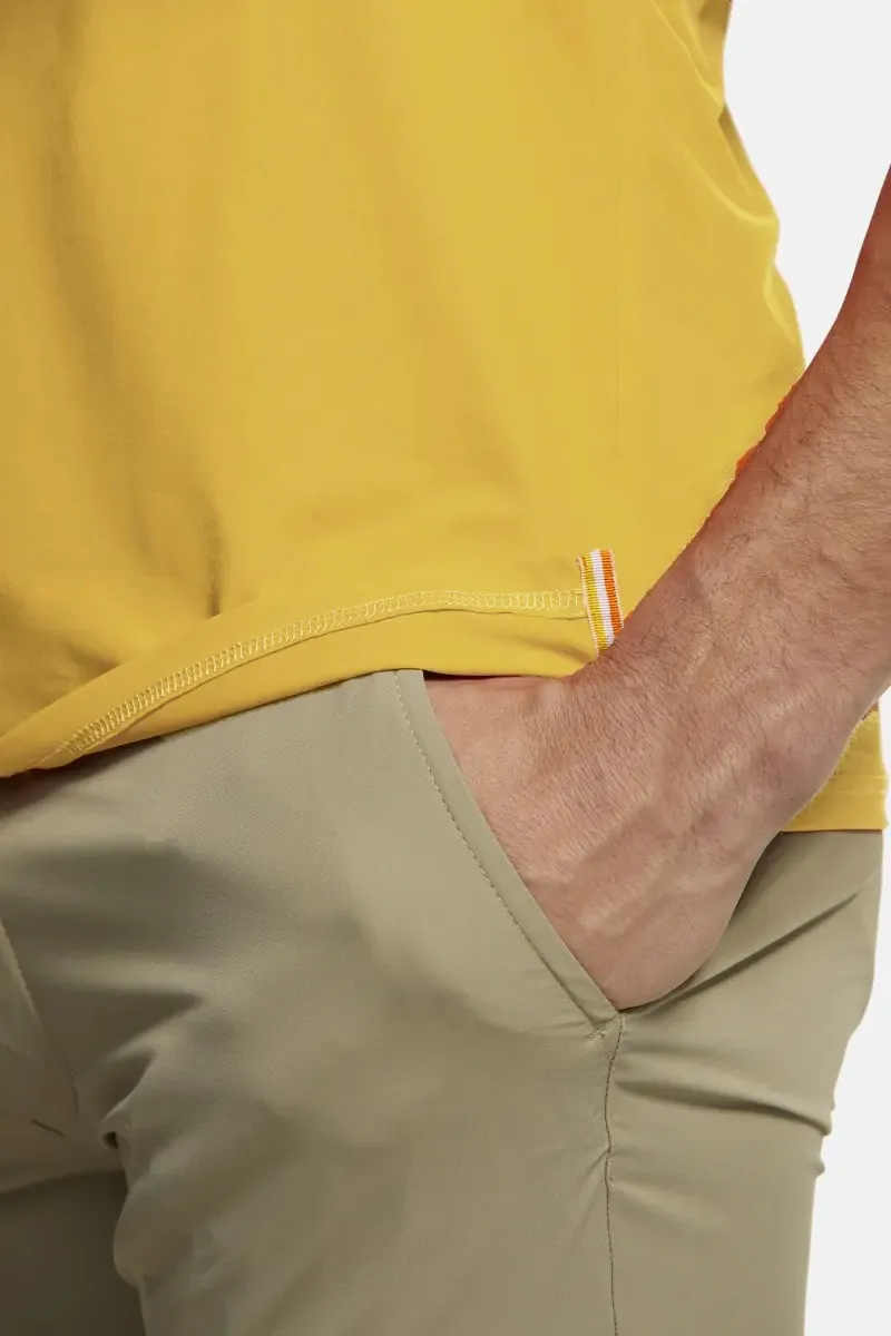Yellow meyer polo shirt with technical performance fabric